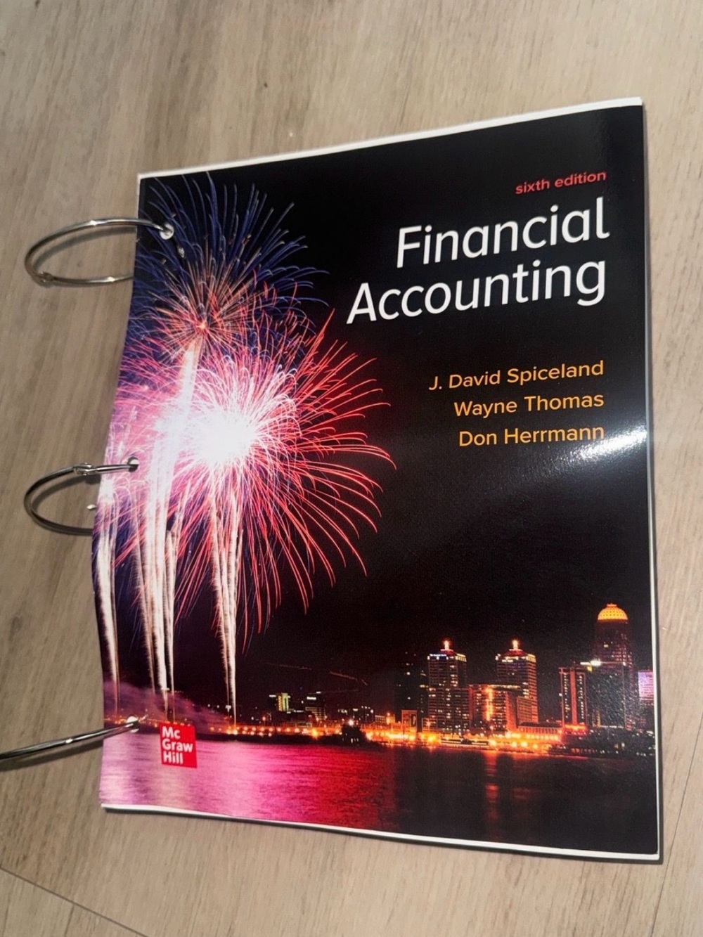 Financial Accounting Textbook with Fireworks Cover - Black/Pink